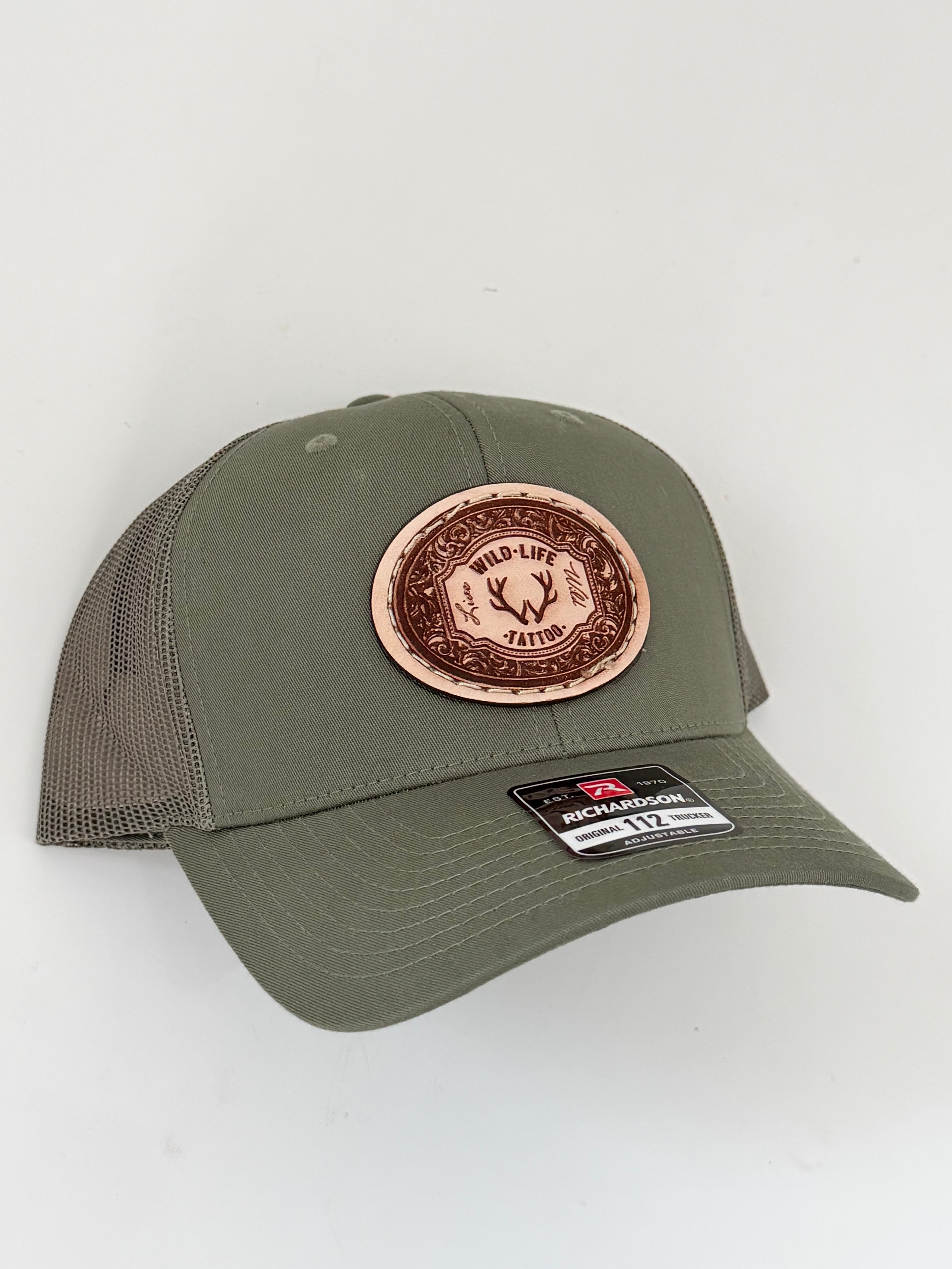 Wild Life Tattoo Leather Patch Hat