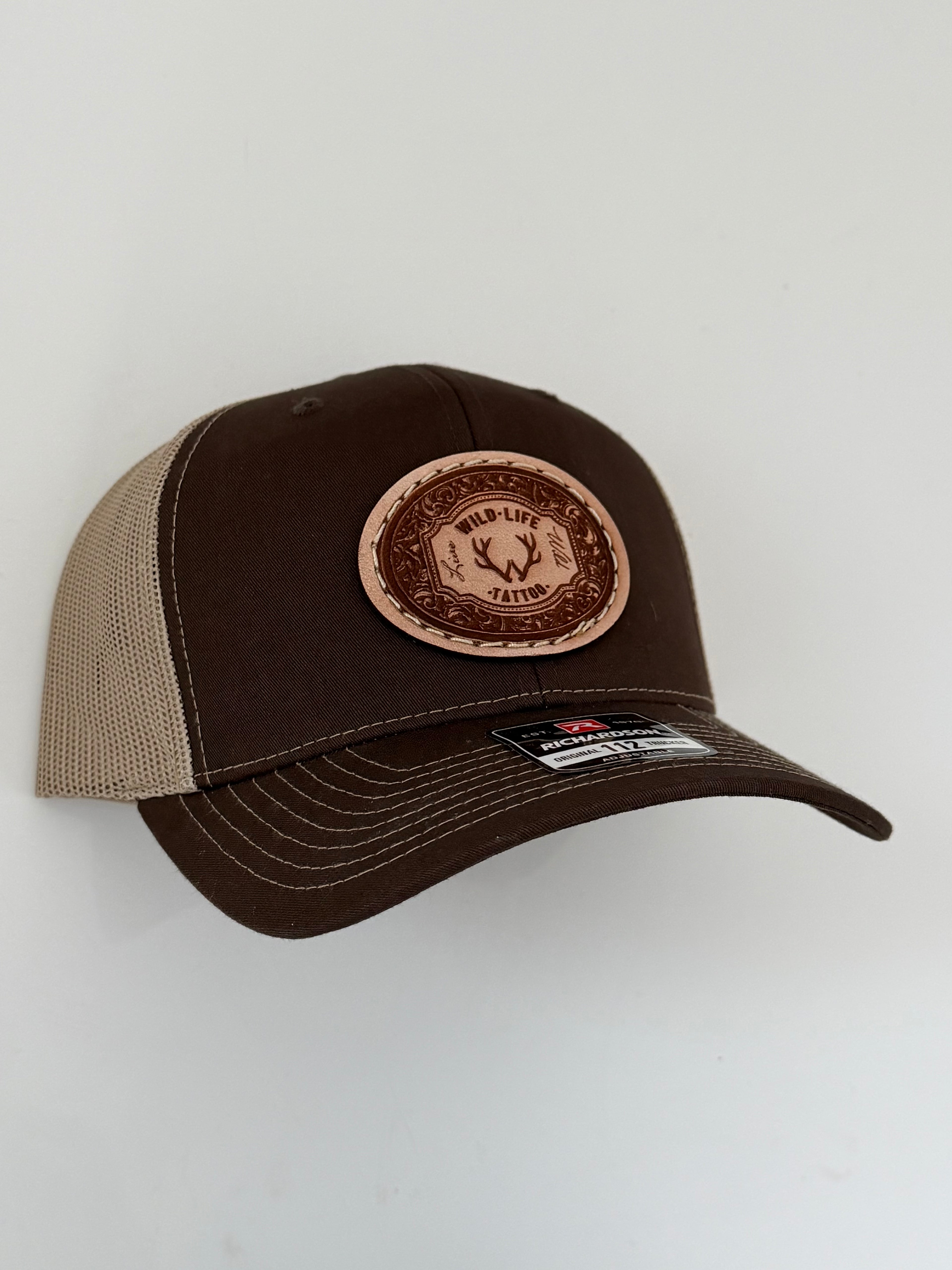 Wild Life Tattoo Leather Patch Hat