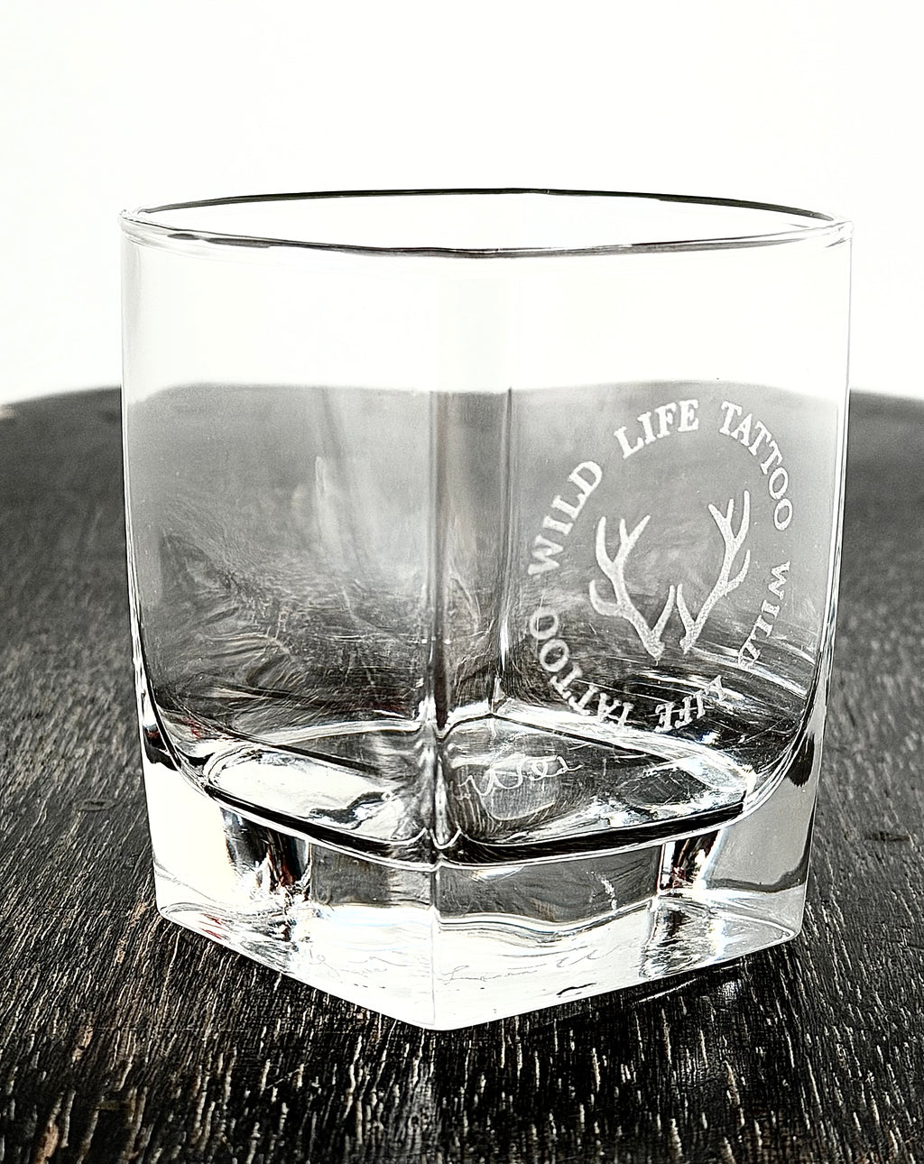 Wild Life Tattoo Low Ball Glass Cup